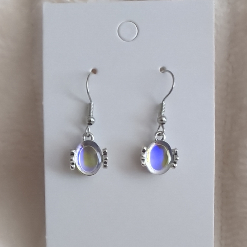 Classic Silver and Purple Dangle Earrings